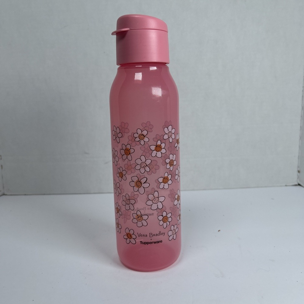 Tupperware x Vera Bradley Eco Water Bottle Daisy Smile Pink 25oz Limited Edition